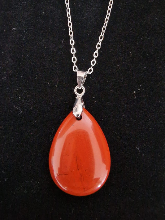 Collier " Larme Jaspe Rouge"